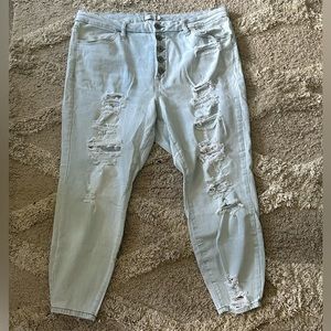 High Rise Light Washed Rue21 Jeans Size 22